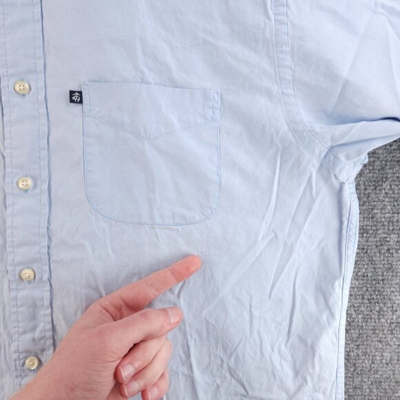 Brooks Brothers Medium Cotton Button-Down Blue Shirt Pocket Long Sleeve Mens - Picture 13 of 16